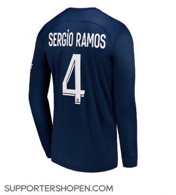 Paris Saint-Germain Sergio Ramos #4 Hemma Matchtröja 2022-23 Långärmad